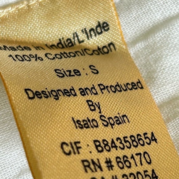 New Anthropologie Isato White Gauzy Embroidered Beaded Peasant Blouse Small - Picture 9 of 9